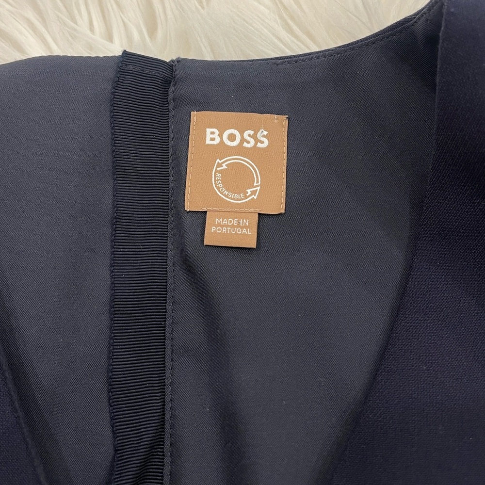 Hugo Boss Black V-Neck Short Sleeve Sheath Dress - Picture 10 of 15